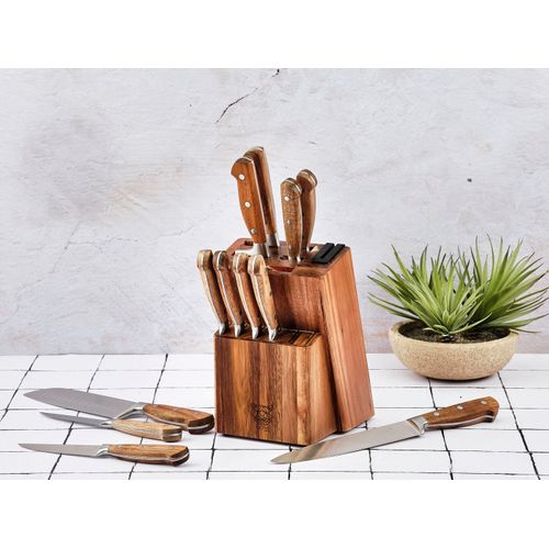 Lot De 14 Couteaux De Cuisine En Inox Marron D