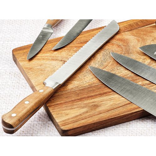 Lot De 7 Couteaux De Cuisine En Inox Marron D