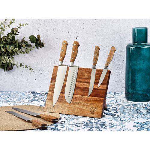 Lot De 7 Couteaux De Cuisine En Inox Marron D