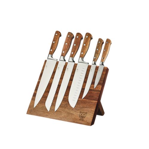 Lot De 7 Couteaux De Cuisine En Inox Marron D