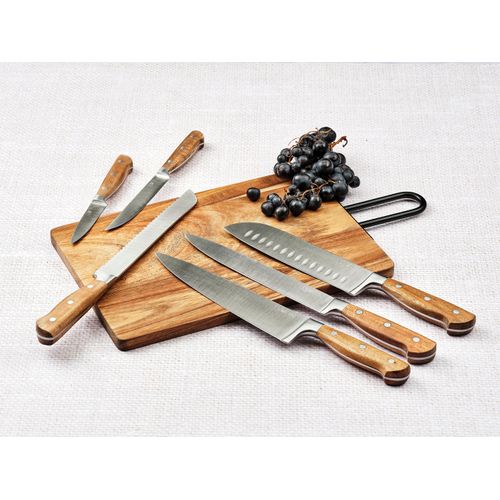 Lot De 7 Couteaux De Cuisine En Inox Marron D