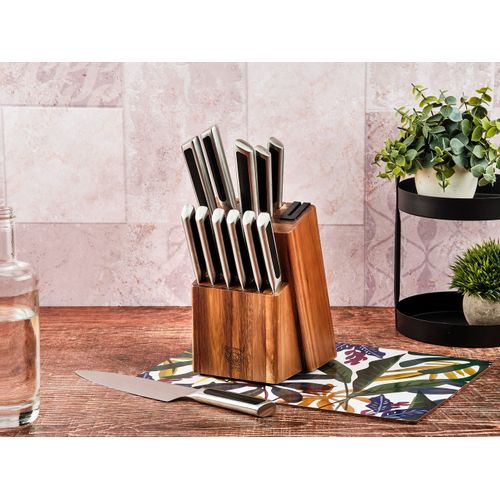 Lot De 14 Couteaux De Cuisine En Inox Noir D