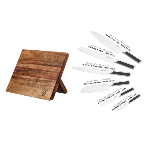 Lot De 7 Couteaux De Cuisine En Inox Noir D