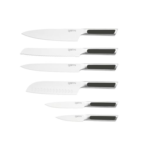 Lot De 6 Couteaux De Cuisine En Inox Gris D