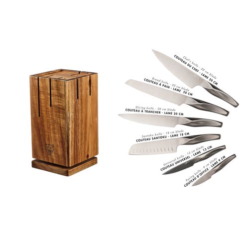 Lot De 7 Couteaux De Cuisine En Inox Gris D