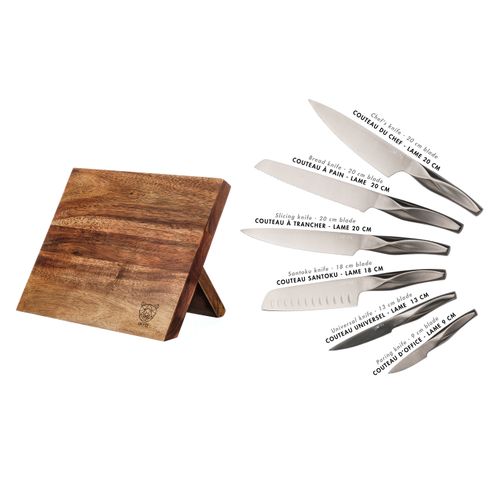 Lot De 7 Couteaux De Cuisine En Inox Gris D