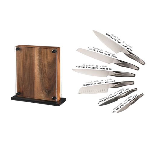 Lot De 7 Couteaux De Cuisine En Inox Gris D