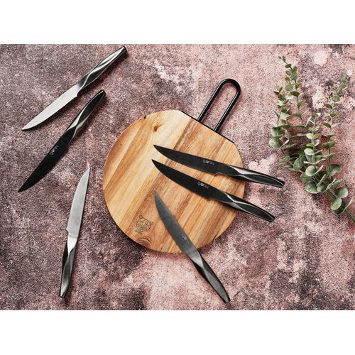 Lot De 6 Couteaux à Steak En Inox Gris D