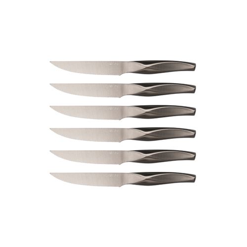 Lot De 6 Couteaux à Steak En Inox Gris D