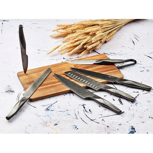 Lot De 6 Couteaux De Cuisine En Inox Noir D