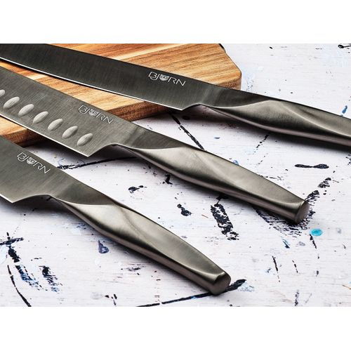 Lot De 6 Couteaux De Cuisine En Inox Noir D