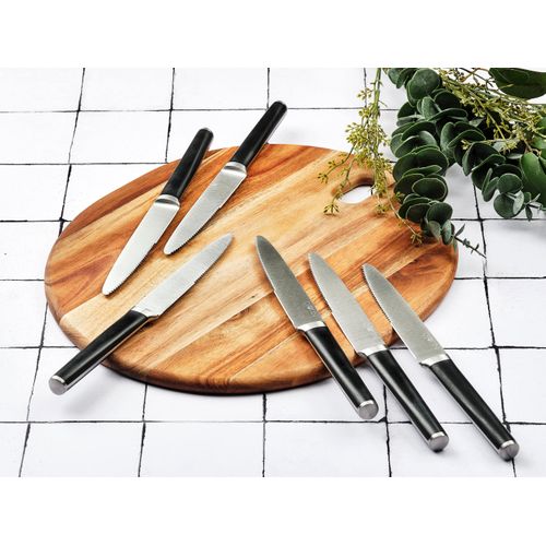 Lot De 6 Couteaux à Steak En Inox Noir D