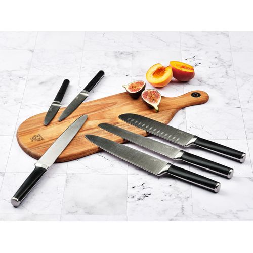 Lot De 6 Couteaux De Cuisine En Inox Noir D