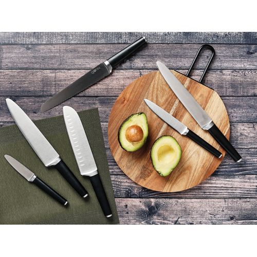 Lot De 6 Couteaux De Cuisine En Inox Noir D