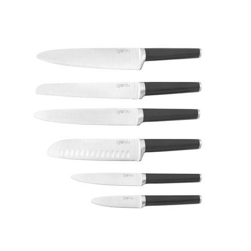 Lot De 6 Couteaux De Cuisine En Inox Noir D