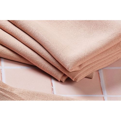 Lot De 6 Serviettes De Table En 20% Lin Et 80 Coton Rose D