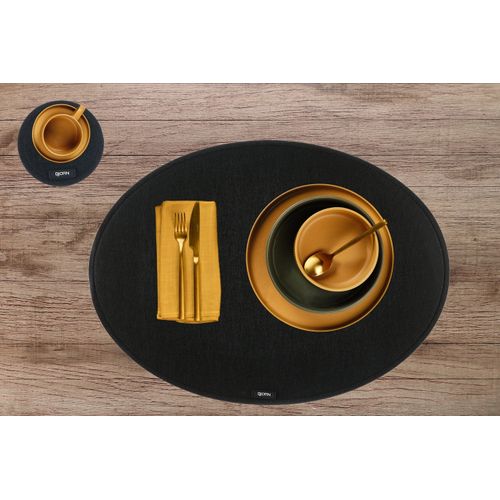 Lot De 6 Sous-verres En Feutre Recyclé Noir D10