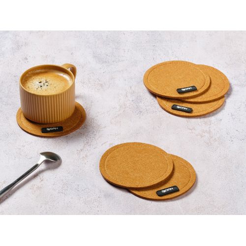Lot De 6 Sous-verres En Feutre Recyclé Marron D10