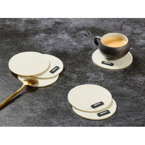 Lot De 6 Sous-verres En Feutre Recyclé Beige D10