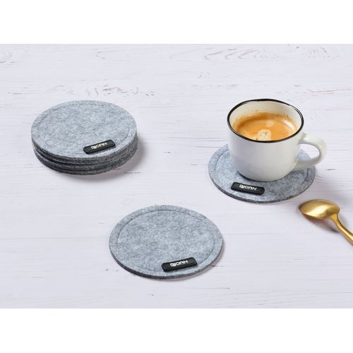 Lot De 6 Sous-verres En Feutre Recyclé Gris D10