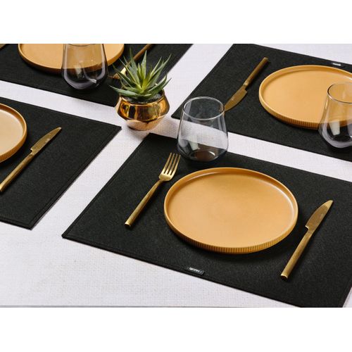 Lot De 6 Sets De Table En Feutre Recyclé Noir D