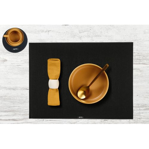 Lot De 6 Sets De Table En Feutre Recyclé Noir D