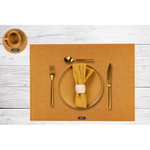 Lot De 6 Sets De Table En Feutre Recyclé Marron D