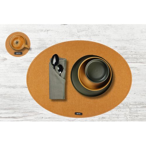 Lot De 6 Sets De Table En Feutre Recyclé Marron D