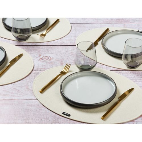Lot De 6 Sets De Table En Feutre Recyclé Beige D