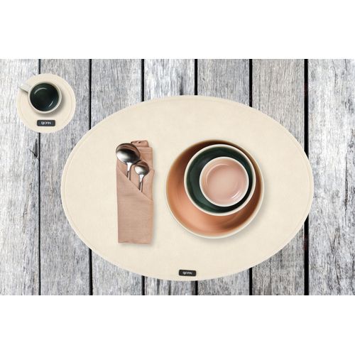 Lot De 6 Sets De Table En Feutre Recyclé Beige D