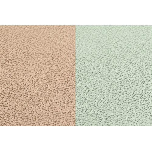 Set De Table Rectangovale Réversible - 6 Pièces - Cuir Recyclé Rose Pâle Et Vert Pâle