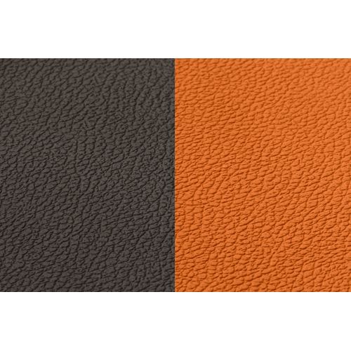 Set De Table Ovale Réversible - 6 Pièces - Cuir Recyclé Orange Et Chocolat