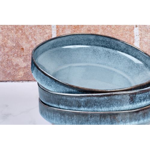 Lot De 60 Set Complet En Grès Bleu D