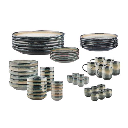 Lot De 60 Set Complet En Grès Gris D