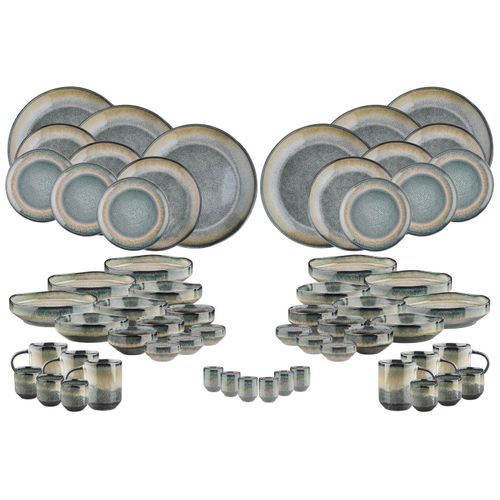 Lot De 60 Set Complet En Grès Gris D