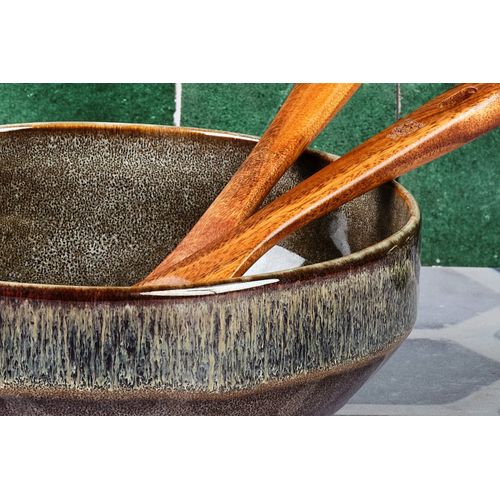 Lot De 1 Saladiers En Grès Marron D22.5