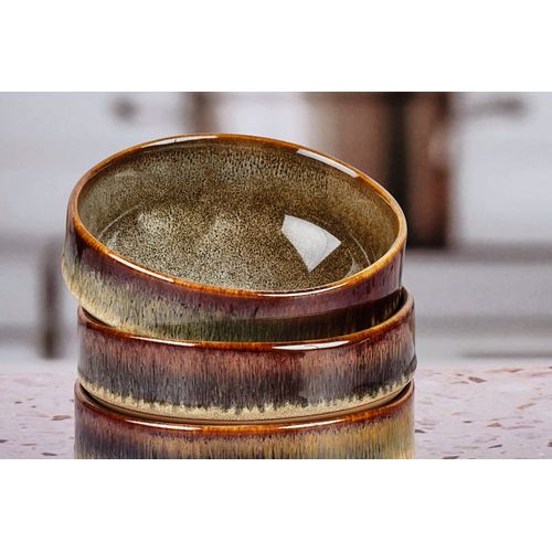 Lot De 36 Set Complet En Grès Marron D