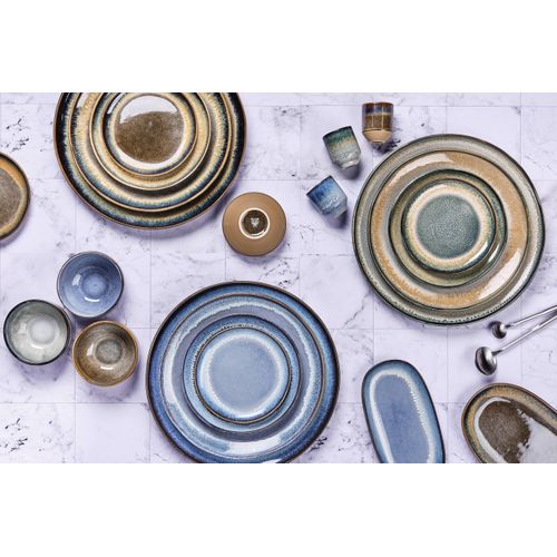 Lot De 36 Set Complet En Grès Marron D