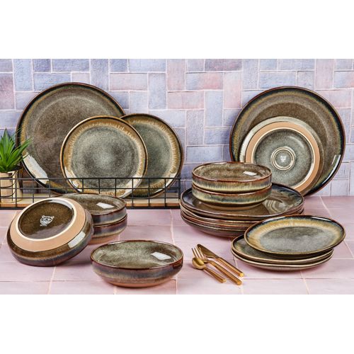 Lot De 18 Set Les Essentiels En Grès Marron D