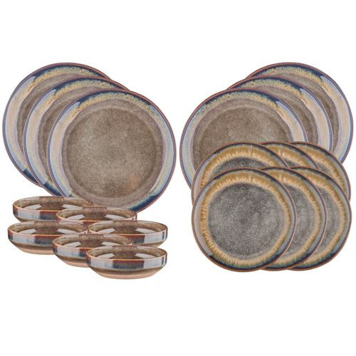 Lot De 18 Set Les Essentiels En Grès Marron D