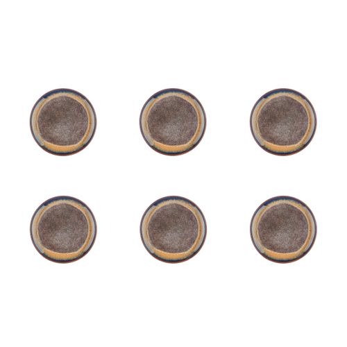 Lot De 6 Assiettes à Pain En Grès Marron D16.5