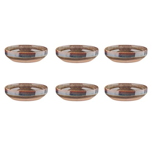 Lot De 6 Bols Moyens En Grès Marron D17