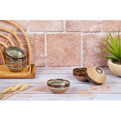 Lot De 6 Petits Bols En Grès Marron D8