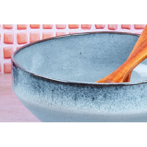 Lot De 1 Saladiers En Grès Bleu D22.5