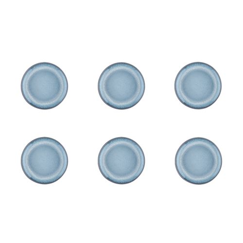 Lot De 6 Assiettes à Pain En Grès Bleu D16.5