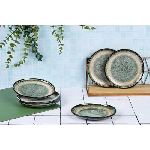 Lot De 6 Assiettes à Pain En Grès Gris D16.5