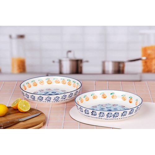 Lot De 2 Corbeilles à Fruits En Porcelaine De Haute Qualité (grade A), Peinte à La Main Blanc D25.5