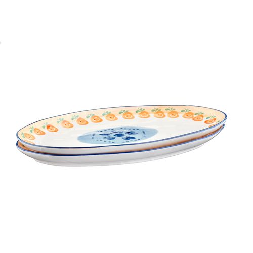 Lot De 2 Plateaux et Plats à Four En Porcelaine De Haute Qualité (grade A), Peinte à La Main Blanc D