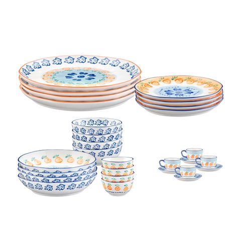 Lot De 28 Set Complet En Porcelaine De Haute Qualité (grade A), Peinte à La Main Blanc D