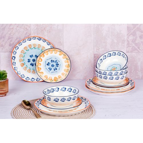 Lot De 12 Set Les Essentiels En Porcelaine De Haute Qualité (grade A), Peinte à La Main Blanc D27.5